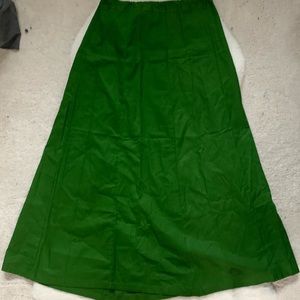 Boho Dark Green Long Maxi Skirt with Cinch Waist